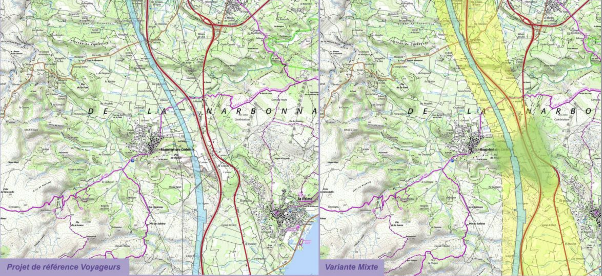 tracé TGV Roquefort des Corbières